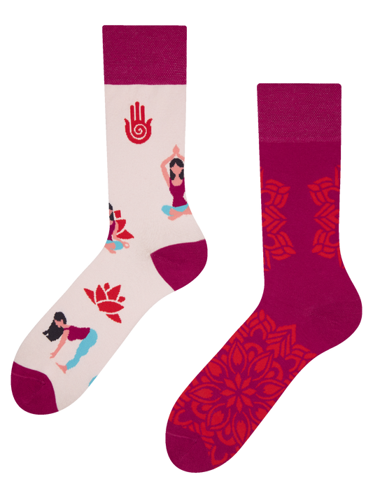 Linksmos kojinės "Joga ir Mandala"
